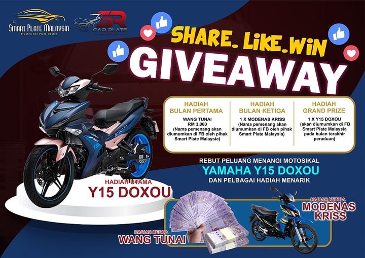 Nak Menang Motor Y15 Doxou, Kriss & Wang 