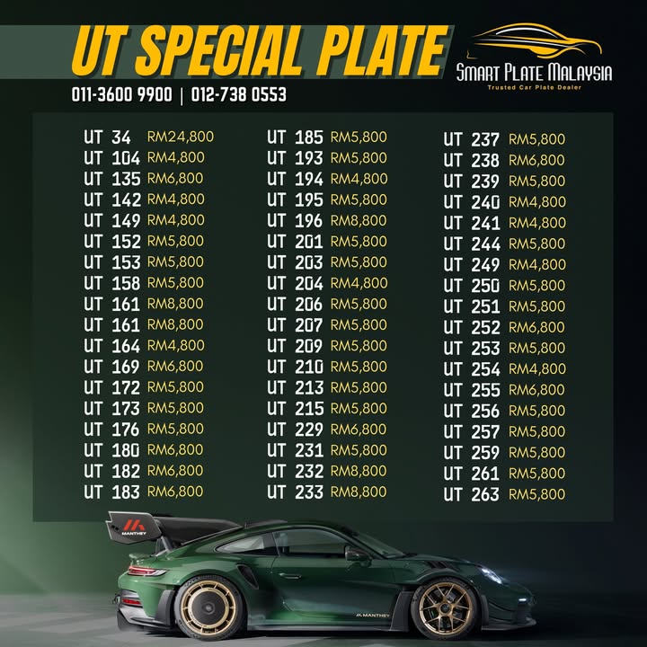 Plate Number Khas Ut Series For Sale !!! 
