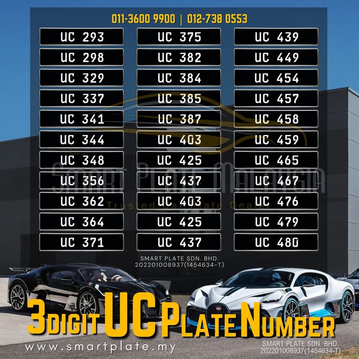 3 Digit Uc Plates Available For Sale !!! 
