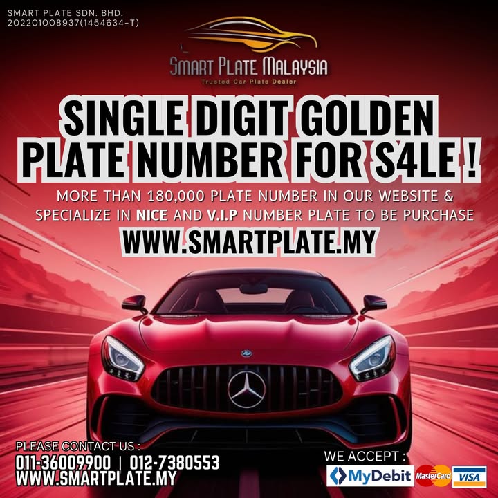 ✨single Digit Golden Number Plate For S4le 