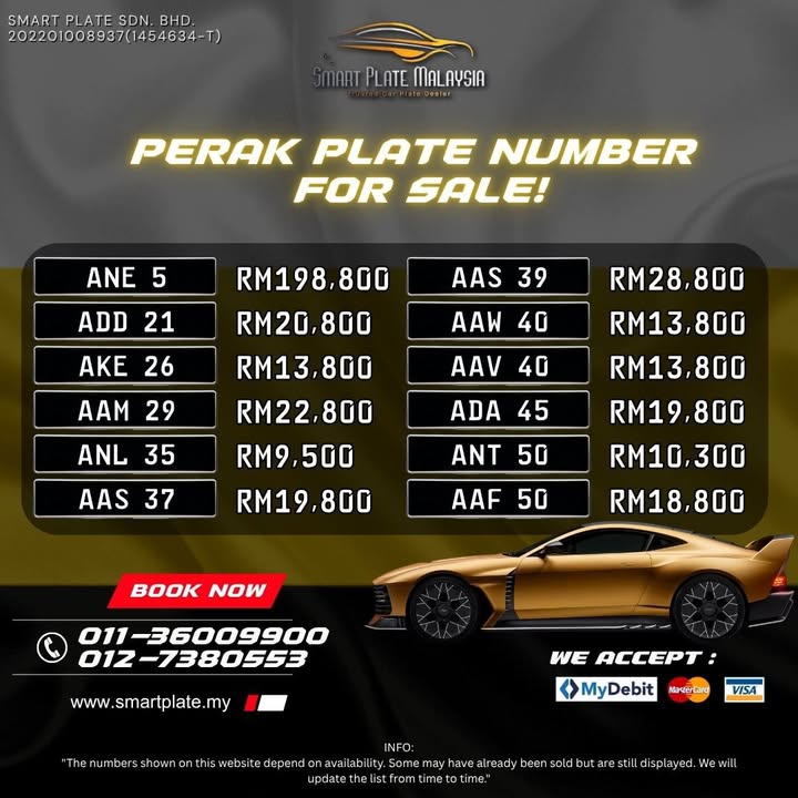✨golden Number Plate For S4le 