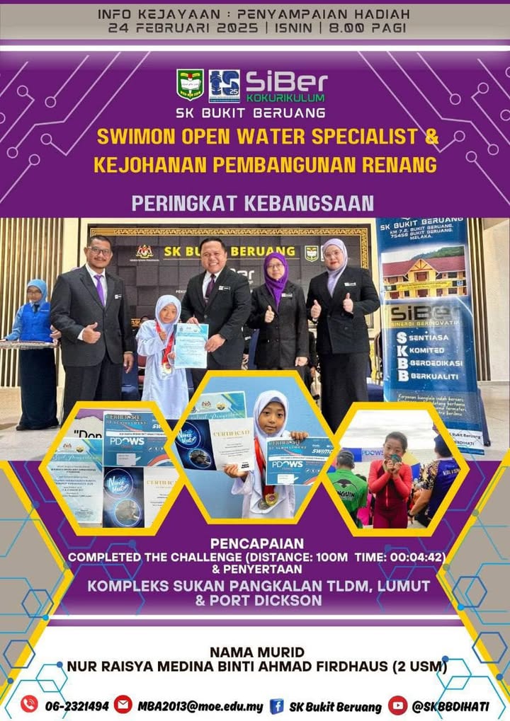 Penyampaian Hadiah Swimon Open Water Specialist & Kejohanan 