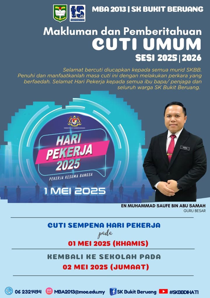 Makluman Cuti Umum - Hari Pekerja Esok 1 