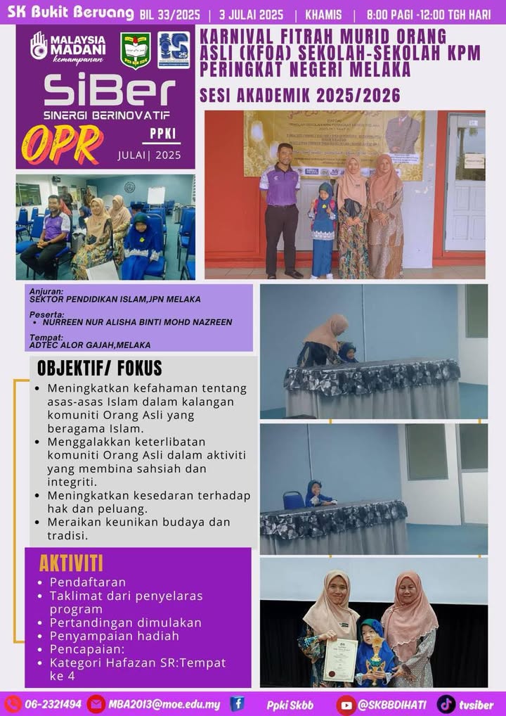 Karnival Fitrah Murid Orang Asli(kafoa) Sekolah-sekolah Kpm Peringkat 