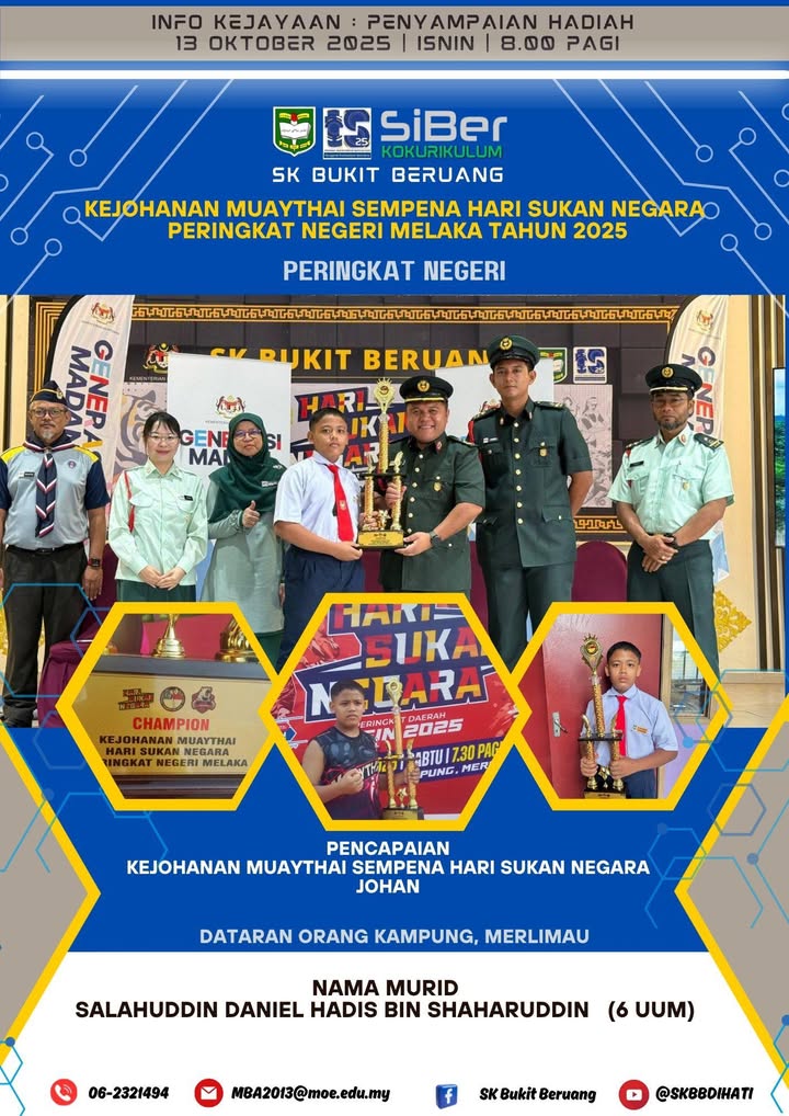 Penyampaian Hadiah Kejohanan Muaythai Sempena Hari Sukan Negara Penyampaian Hadiah Kejohanan Muaythai Sempena Hari Sukan Negara
