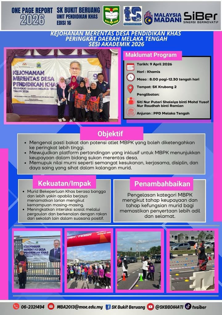Kejohanan Merentas Desa Pendidikan Khas Peringkat Daerah Melaka 
