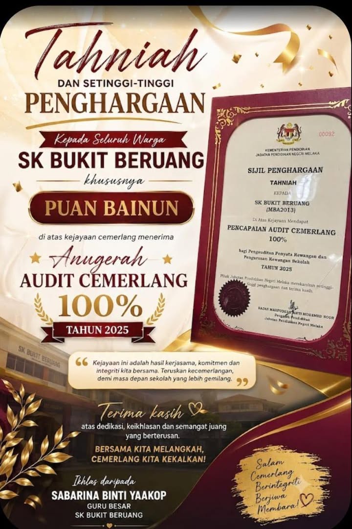 Sijil Penghargaan Bagi Pencapaian Audit 