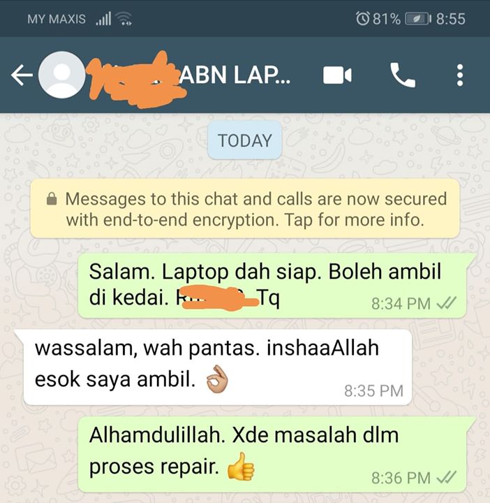 Alhamdulillah. Customer Berpuashati. Kami Buat Yang Terbaik Untuk 