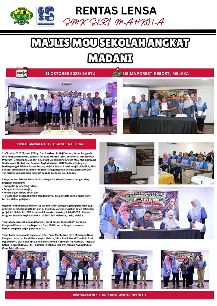 Majlis Mou Sekolah Angkat Madani. 