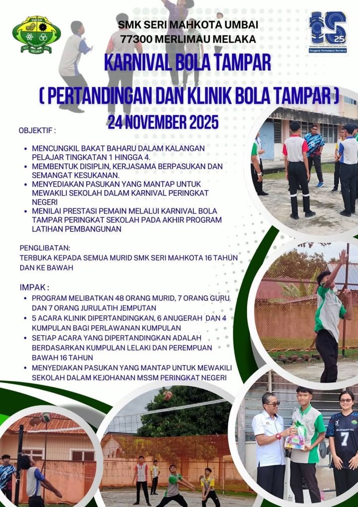 Karnival, Pertandingan & Klinik Bola Tampar. 