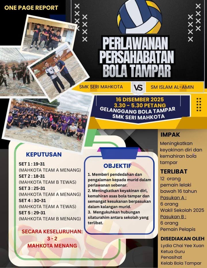 Perlawanan Persahabatan  Bersama Sm Islam Al-amin.  