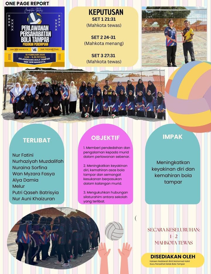 Perlawanan Persahabatan Bola Tampar Pasukan Perempuan. 