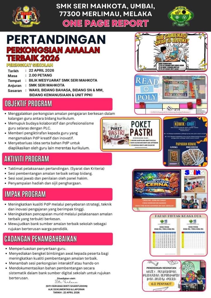 ✨ **pertandingan Perkongsian Amalan Terbaik 2026** ✨ Smk 
