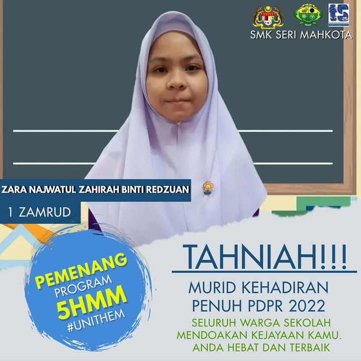 Tahniah Kepada Murid-murid Yang Kehadiran Penuh Semasa Pdpr 
