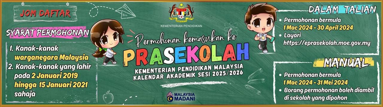 Permohonan Untuk Murid Prasekolah Bermula Seperti Ketetapan Pada 