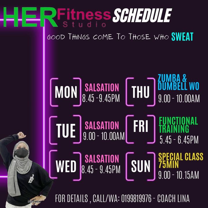 Ladies, Our Latest Regular Classes Schedule .. Feel 