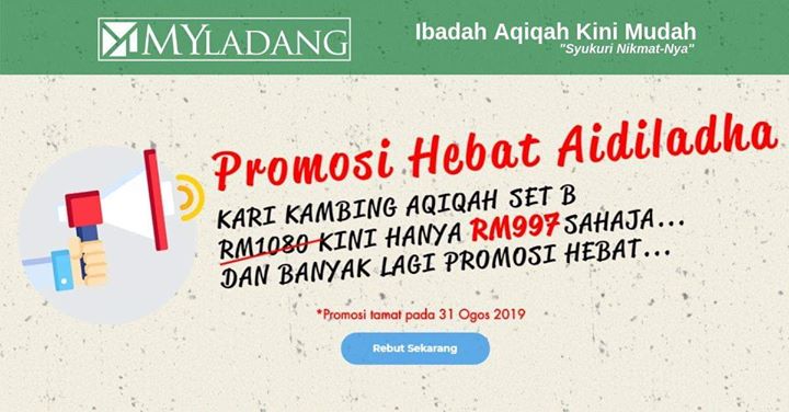 Sukacita Dimaklumkan, Myladang Sedang Menjalankan Promosi Aidiladha. Sukacita Dimaklumkan, Myladang Sedang Menjalankan Promosi Aidiladha.