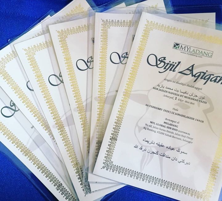 Sijil Aqiqah Ekslusif Akan Diberikan Secara Percuma Sebagai Sijil Aqiqah Ekslusif Akan Diberikan Secara Percuma Sebagai