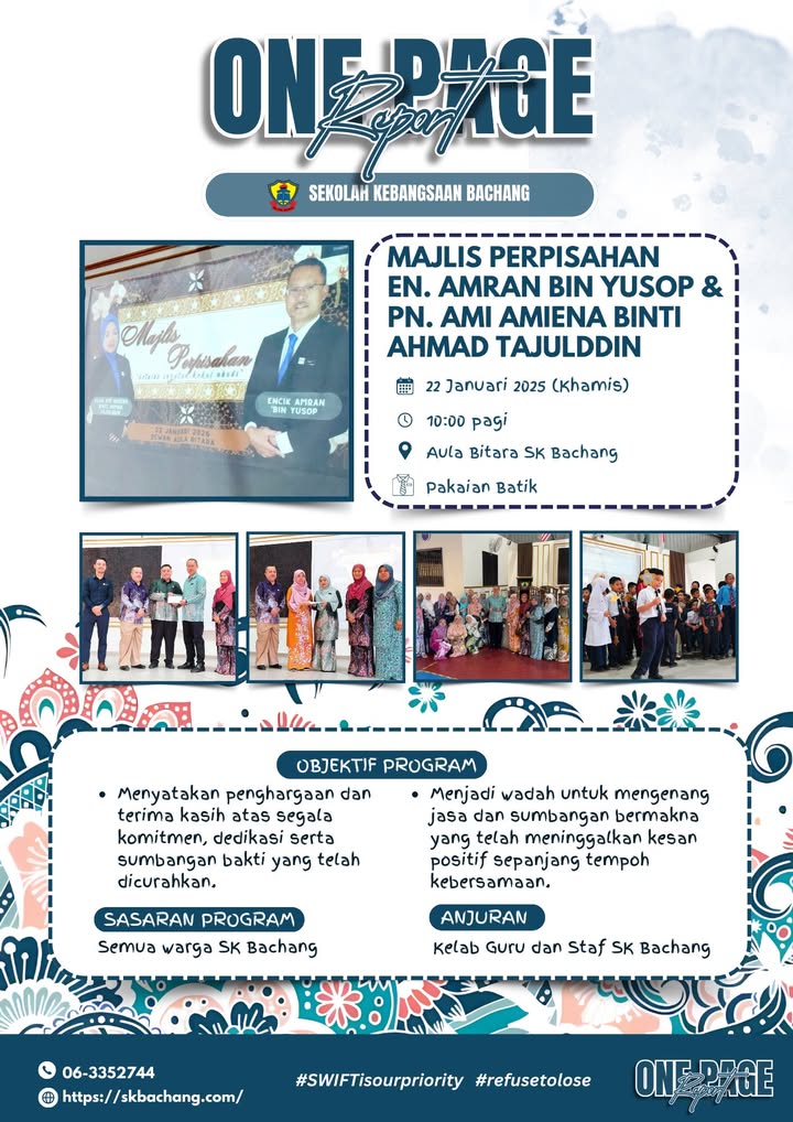Majlis Perpisahan En. Amran Bin Yusop Dan Pn. 