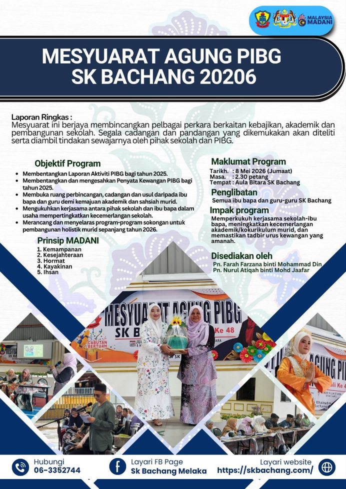 Mesyuarat Agung Pibg Peringkat Sk Bachang 2026 