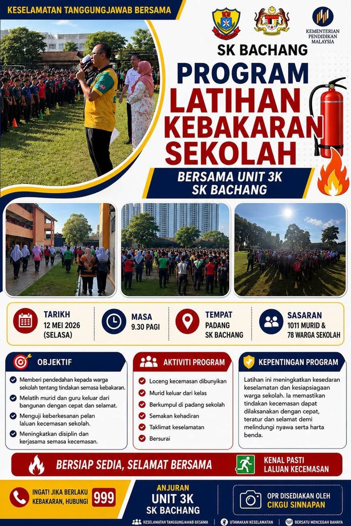 Program Latihan Kebakaran Sekolah Bersama Unit 3k Sk 