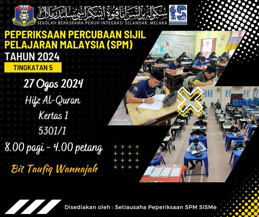 Assalamualaikum Wbt Selamat Menduduki Peperiksaan Percubaan Spm Untuk 