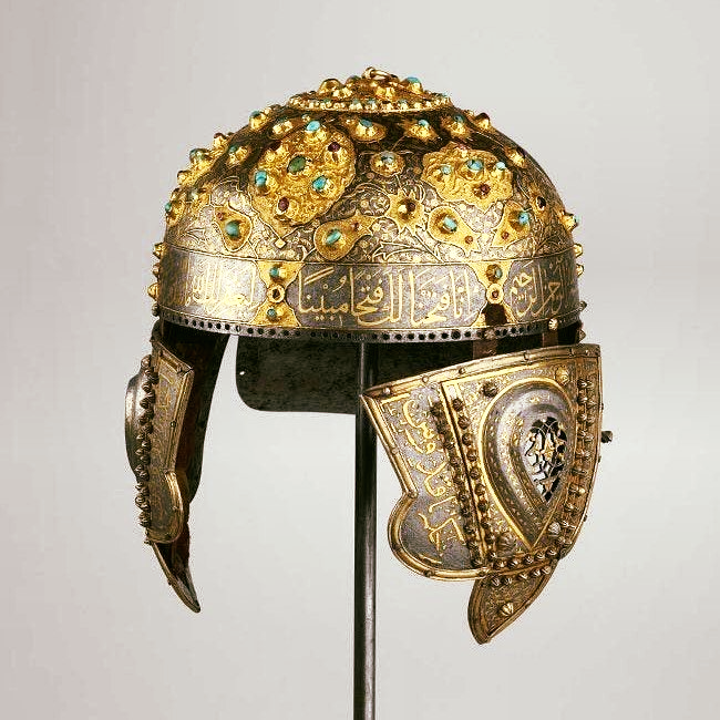 Helmet Perang “chichek (çiçek)” Uthmaniyyah Tahun 1500an. 