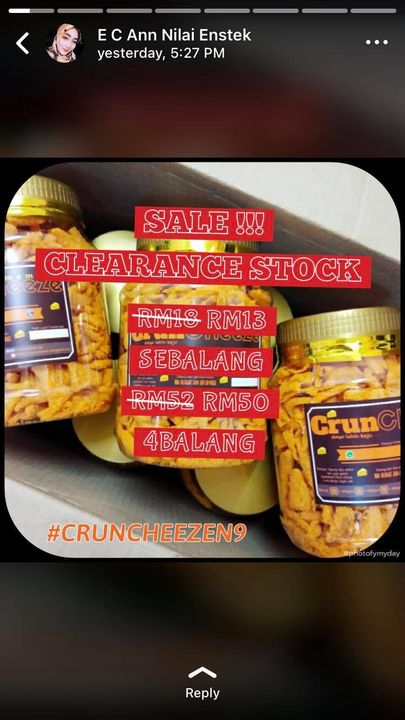 Clearance Stocks Cruncheeze Nilai Gais Cpt2 Dapatkan Stock 