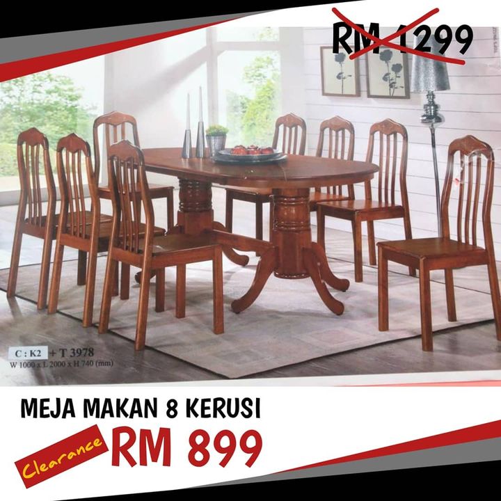 Meja Makan 8 Kerusi Murah Terlajok 