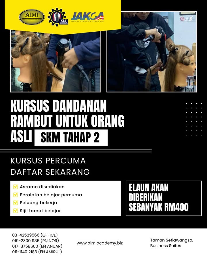 Program Dandanan Rambut Percuma Untuk Orang Asli Skm 