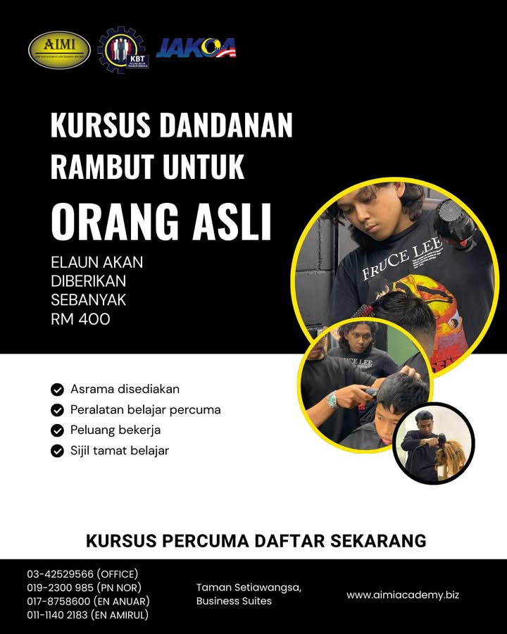 Kursus Dandanan Rambut Orang Asli Skm Tahap 2 