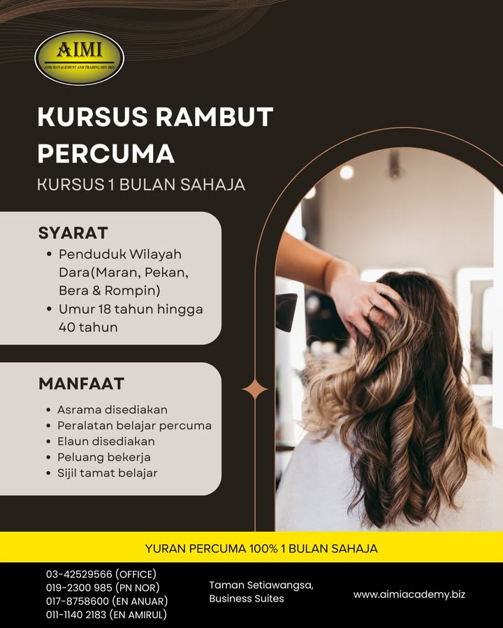 ✨ Kursus Rambut Percuma ✨ 