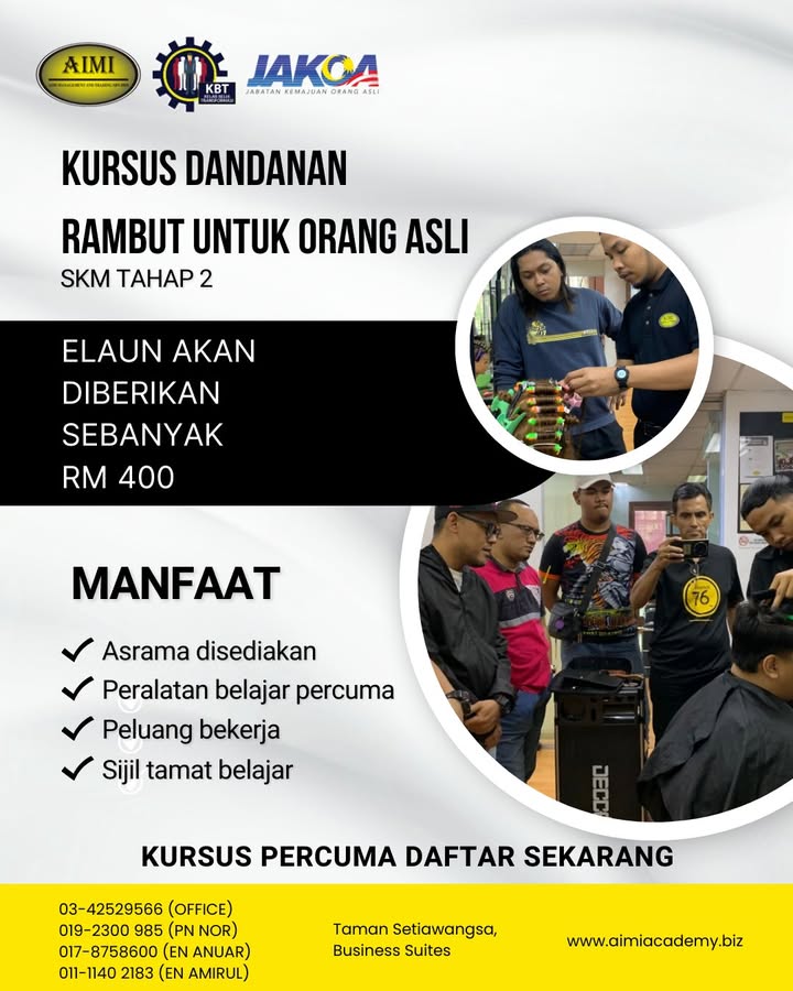 Kursus Dandanan Rambut Orang Asli 