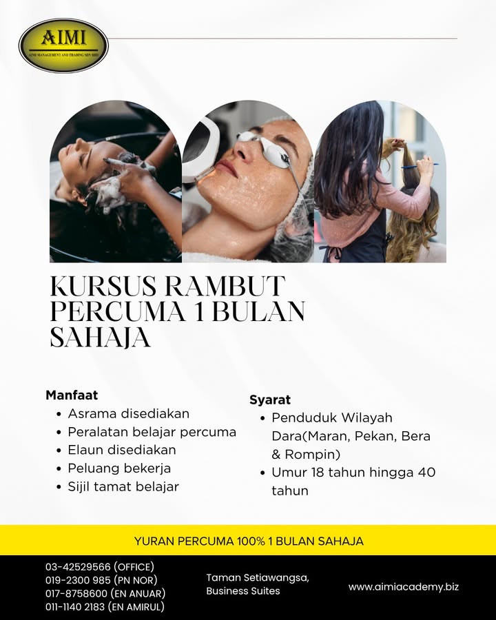 ✨ Kursus Rambut Percuma ✨ 