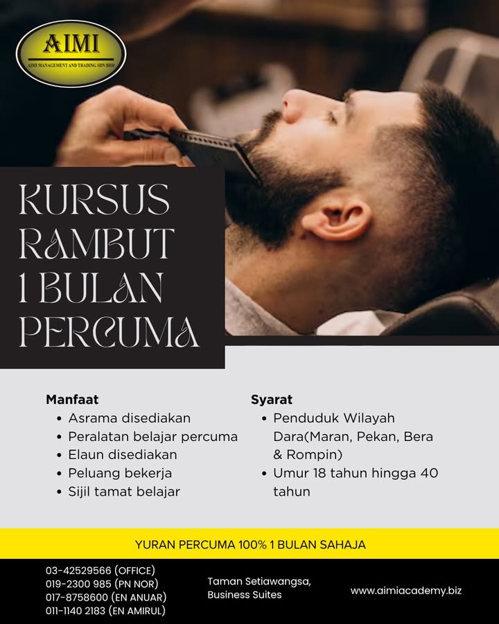 ✨ Kursus Dandanan Rambut Percuma ✨ 
