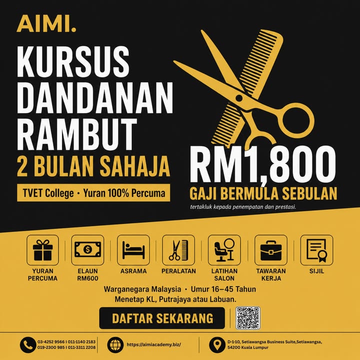 Rm1,800 Gaji Bermula Sebulan. 