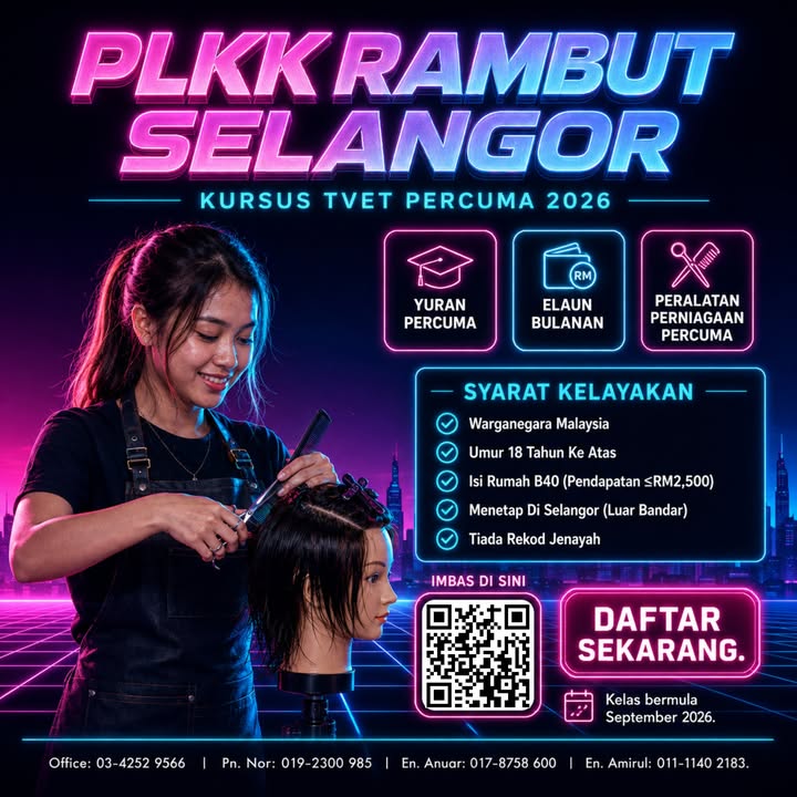 ✂️ Kursus Tvet Percuma Khas Untuk Isi Rumah 