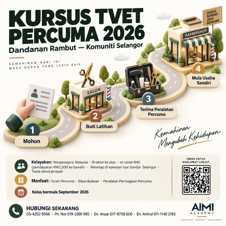 Peluang Percuma Untuk Komuniti Selangor Menceburi Bidang Dandanan 