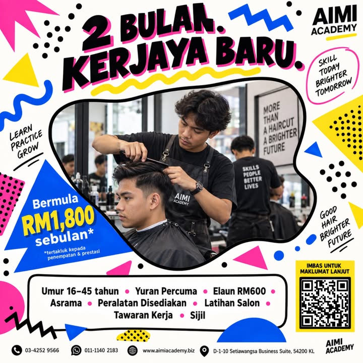 Nak Kerjaya Dalam Bidang Dandanan Rambut Dalam Masa 