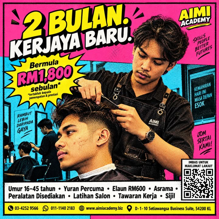 Nak Kerjaya Dalam Bidang Dandanan Rambut Dalam Masa 