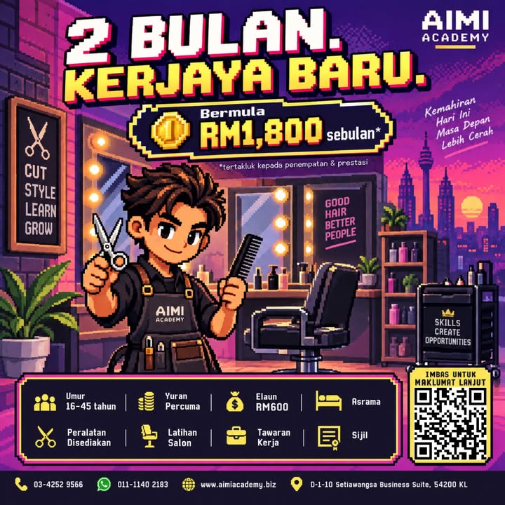 Nak Kerjaya Dalam Bidang Dandanan Rambut Dalam Masa 