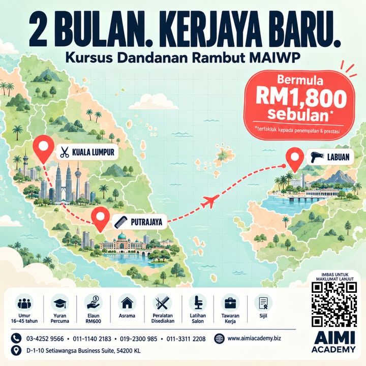 Nak Kerjaya Dalam Bidang Dandanan Rambut Dalam Masa 
