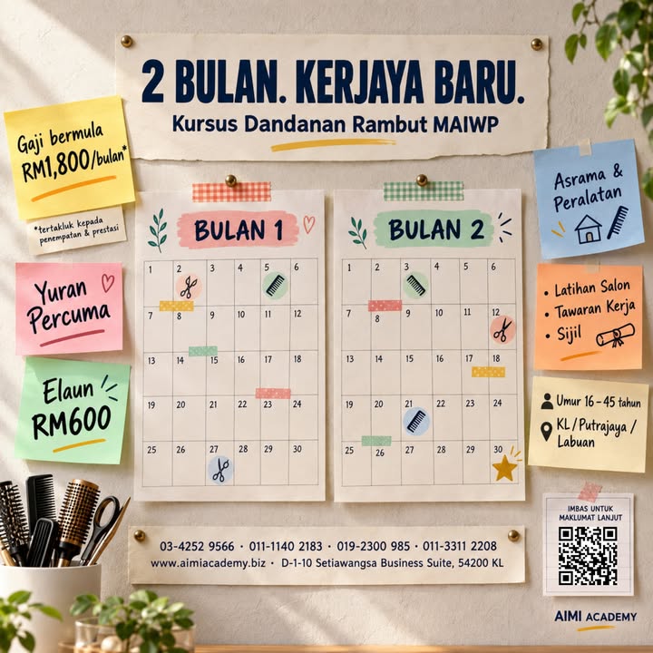 Nak Kerjaya Dalam Bidang Dandanan Rambut Dalam Masa 
