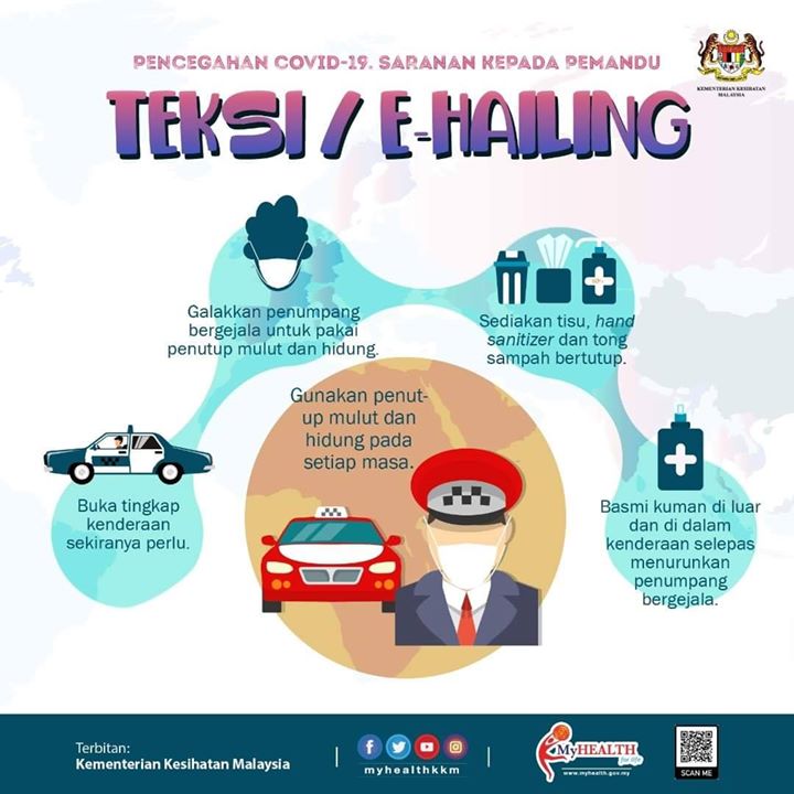 Pencegahan Covid-19 : Saranan Kepada Pemandu Teksi/e-hailing 