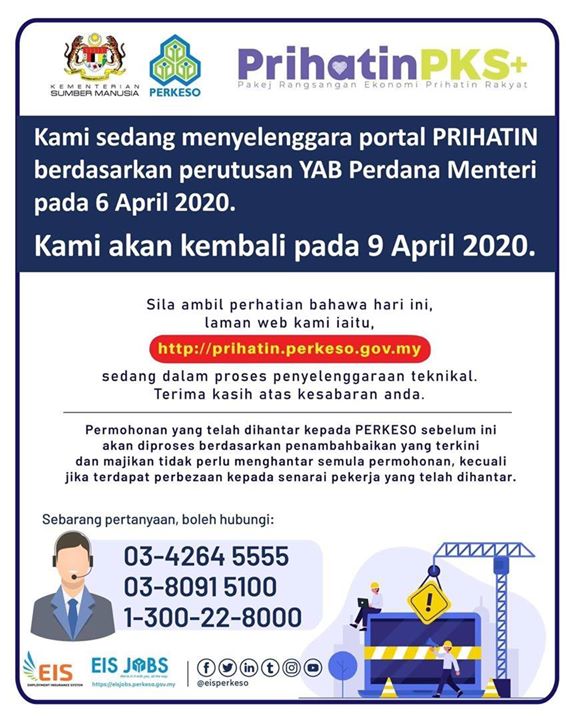 Info Prihatin Dari Perkeso. 