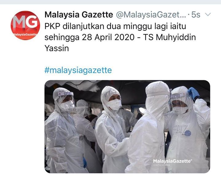 Pkp Dilanjutkan 2 Minggu Lagi Iaitu Sehingga 28 