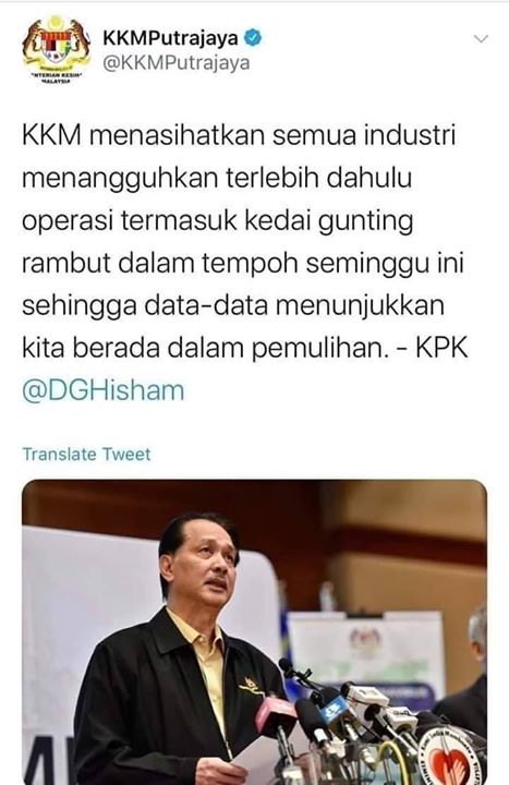 Kkm Minta Tangguh Dahulu Semua Industri Termasuk Kedai 