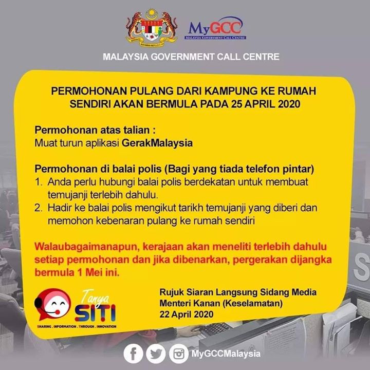 Permohonan Pulang Dari Kampung Ke Rumah Sendiri Akan 