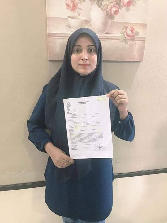 Puan Norlizah Moideen, 36 Dah Buat Polis Report 