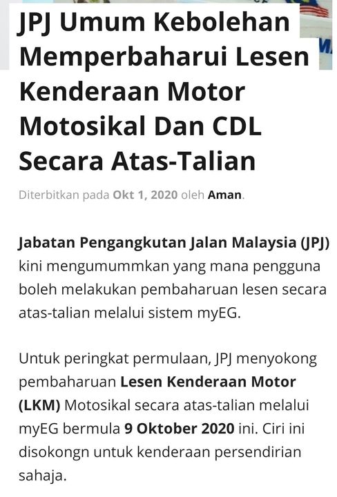 Jpj Umum Renew Lesen Secara Online. 